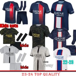 New Maillots de football 2023 2024 World Cup Soccer Jersey French BENZEMA Football shirts MBAPPE GRIEZMANN POGBA kante maillot foot kit top shirt MEN kids sets