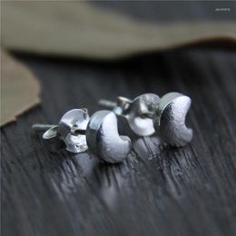 Stud Earrings Fyla Mode 925 Sterling Silver Moon Christmas Birthday Gifts Thai Jewellery 4.5 5.5mm 0.96G WTS013