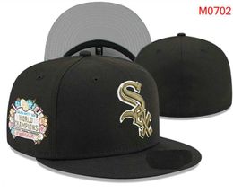 2023 Men's Baseball Fitted Hats Classic Black Colour Hip Hop CHICAGO Sport Full Closed Design Caps Chapeau 1995 Stitch Heart " Series" " Love Hustle Flowers a1