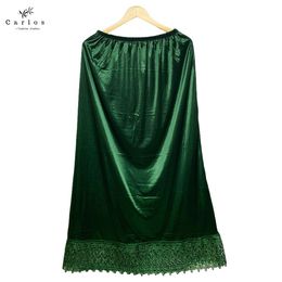 Dress New Fashion Women's Relaxed Long Skirt Lace Knee Length Elastic High Waist Flared Pleated Swing Skirt Cool Summer Dress 105 * 66