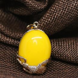 Pendant Necklaces Arrival Teardrop Yellow Imitation Beeswax Retro Fit For Diy Sweater Chain Necklace Jewelry Accessories 25 31mm B1848