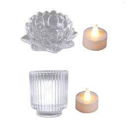 Candle Holders Modern Glass Holder Stand Clear Creative Decorative Candlestick For Desktop Party Birthday Restaurant Decor