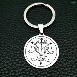 Keychains Vintage Motherhood Amulet Keychain Round Talisman Keyring Fashion Stainless Steel Jewellery Gift YP8926