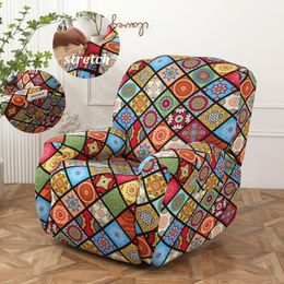 Chair Covers Printed Recliner Sofa Cover Stretch Floral Spandex Lazy Boy Armchair Slipcover Washable Single Couch for Home Living Room 230711