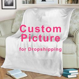 Blankets Custom Blanket with Words Picture Collage Customized Birthday Souvenir Gifts Personalized Throw for Father Mom 230711
