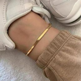 Anklets Simple Luxury Chain Anklet Bracelet For Women Men Girls Beach Stainless Steel Fashion Jewelry Gifts Not Allergic