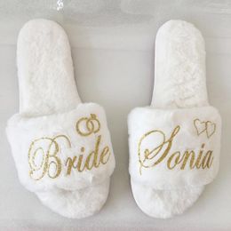 Party Favour Customised Coral Fleece Slippers Team Bride To Be Bridesmaid Gift Bachelorette Hen Gifts For Wedding Guests