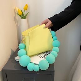 Evening Bags Spring Summer Niche Personality Handbag Quality Yellow Pu Leather Crossbody Bag Geometric Shape Shoulder Female 230711