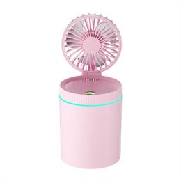 Electric Fans 54HE Multi-function Home Appliance Electric Air Cooling Fan Water USB Rechargeable Room Table Fan with Night Light