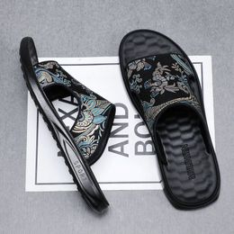 Slippers 2023 Summer Shoes for Men Sandals Trend Flowers Print Slipper Comfortable Flip Flops Cool Beach 230711