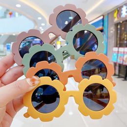 Sunglasses Tyre Flower Round Frame Sun Glasses Cute Decorative For Girls Boys Children Kids Outdoor Protection Eyeglasses
