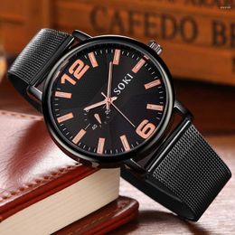 Wristwatches Men's Fashion Unobtrusive Business Single-eye Personality Net Belt Watch Exquisite Classic Mechanical Saat Erkek Kol