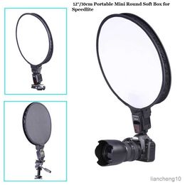 Flash Diffusers 30cm/12" Portable Mini Round Studio Softbox Photography Flash Diffuser Softbox for Canon Nikon GODOX Yongnuo Speedlite R230712