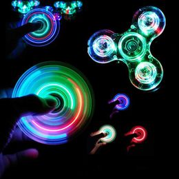 Decompression Toy Luminous LED light Spinner Hand Top Spinners Glow in Dark Light Figet Spiner Finger Stress Relief Toys R230712