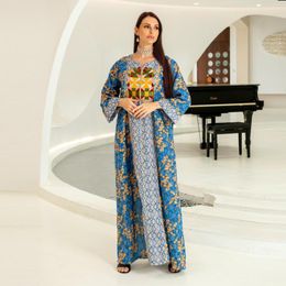 Ethnic Clothing Fashion Embroidery Dobby Cotton Jalabiya Muslim Woman Long Dress Abaya For Women Arab Dresses Dubai And Turkish Clothes