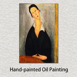 Abstract Painting Woman Art Portrait of A Polish Woman Amedeo Modigliani Oil Paintings Canvas Hand Painted for Wall Decor