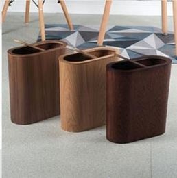 Waste Bins Nordic wood waste can be large capacity and kitchen waste with a lid can be a solid wood paper basket creating kitchen storage supplies 230711