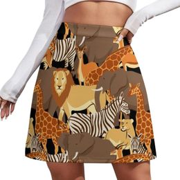 Skirts Safari Giraffe Zebra Elephant Animal Print Mini Skirt Female Dress For Woman Pants