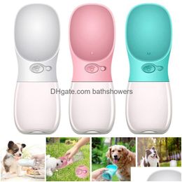 Dog Bowls Feeders Faddish Water Bottle For Small Large Dogs 350Ml Travel Puppy Cat Drinking Bowl Outdoor Dispenser Pet Product Dro Dh9Wz