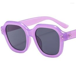 Sunglasses Fashion Unisex Oversize Frame Sun Glasses Adumbral Anti-UV Spectacles Rice Nails Eyeglasses Candy Colour Ornamental