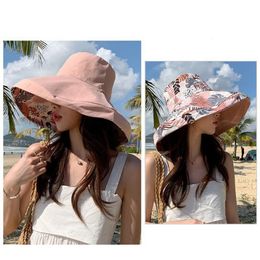 Wide Brim Hats Bucket Hats Reversible Design Hat Fashionable Women's Hat with Wide Brim Foldable Fisherman Style Accessory for Protection Windproof Bucket 230712