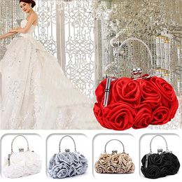 Evening Bags Fashion Womens bag Rose Flower solid Colour handbag Casual Party Wedding Handbags Luxury Women Clutch Bag 230711