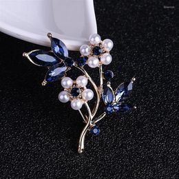 Brooches Pearl Flower For Women Elegant Fashion Pin Red Crystal Brooch Wedding Jewelry Office Pins