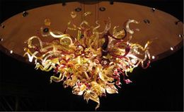 Vintage Dining Room Decoration Nordic Luxury Chandelier Light Artistic Hand Blown Stained Glass Ceiling Lamp