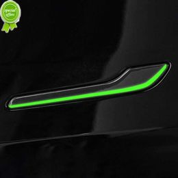 4Pcs Luminous Car Door Handle Protector Stickers Door Handle Anti Scratch Decor Strip Accessories for Tesla Model 3/ Y 2019-2022