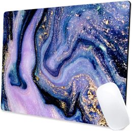 Purple Marble Mouse Pad Gaming Mouse Mat Waterproof Mouse Pad Non-Slip Rubber Base MousePads 9.5x7.9x0.12 Inch