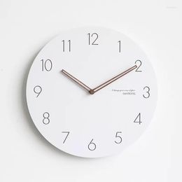 Wall Clocks 12/15 Inches Round Minimalist Clock Modern Design Study Bedroom Living Room Restaurant Home Decoration Quiet Watches