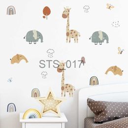 Other Decorative Stickers Cartoon Animals Wall Stickers for Baby Kids Room Children Bedroom Wall Decor Giraffe Elephant Wall Decals Home Decor Wallpapers x0712