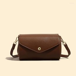 Evening Bags Fashion Luxury PU Leather Women Shoulder Crossbody Solid Colour Barrel-shaped Handbag Small Flap Purse Female