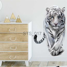 Other Decorative Stickers Light Grey Tiger Vinyl Adhesive Wall Stickers Animals Wallpaper For Nursery Kids Playroom Renovation Mural Room Decoration Films x0712