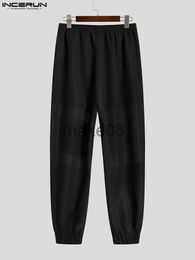 Men's Pants Men Pants Mesh Patchwork See Through Joggers Elastic Waist Sexy Trousers Men 2023 Chain Decoration Fashion Pantalon 5XL J230714