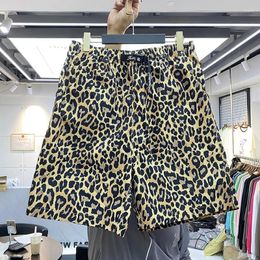Men's Shorts Kapital 2023 Summer Fashion Drawstring Leopard Pattern Male Short-trousers Casual Loose Sports Pants For Men