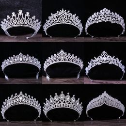 Pullovers Sier Color Crystal Crowns and Tiaras Baroque Vintage Crown Tiara for Women Bride Pageant Prom Diadem Wedding Hair Accessories
