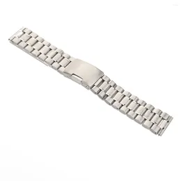 Watch Bands 24mm Stainless Steel Solid Links Bracelet Band Strap Straight End With 2pcs Spring Bars (Silver)