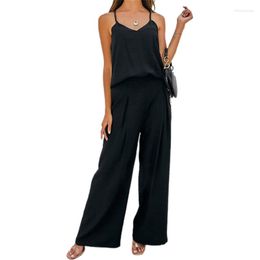 Women's Two Piece Pants Set Womens Outfits Sets Sleeveless Tanks Top And Palazzo Loose Sweatsuit 2 Pyjamas