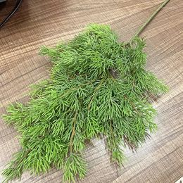 Decorative Flowers Cedar Leaf Simulation Cypress Bonsai Plant Tree Making Luohan Pine Leavedecorative Fake Evergreen Leaves