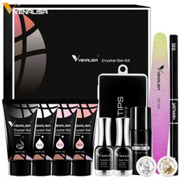 Nail Gel 30g VENALISA Acrylic Gel VIP Kit Clear Camouflage Colour Crystal Poly Nail Gel Fast Buildling UV LED Gel Slice Brush Nail Form 230711