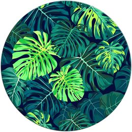 Green Leaves Round Mouse Pad Small Non-Slip Rubber Mouse Pads Computer and Laptop Mouse Mat for Office Desk Gaming 7.9x7.9 Inch