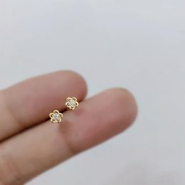 Stud Earrings Korean Gold Silver Colour Jewellery Simple Flower Studs For Girl Women Fashion Exquisite Mini Small Party Accessories