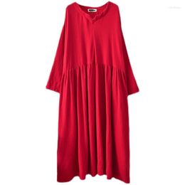 Casual Dresses Spring And Autunm Women Vinatge Dress Cotton Linen Long Maxi Holiday Vestido Robe Black White