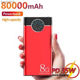 80000mAh Quick ChargeWith Beautiful Roulette Display External Battery Power Bank Dual Input Dual Output Suitable for Smartphones L230712