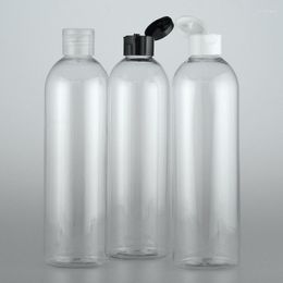 Storage Bottles Transparent 400ML X 15 Empty Cosmetic Plastic With Flip Top Cap Shampoo Liquid Soap Shower Gel PET Packaging Containers