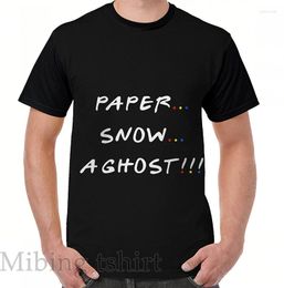 Men's T Shirts Funny Print Men Shirt Women Tops Tee Paper... Snow... A Ghost!!! Graphic T-Shirt O-neck Short Sleeve Casual Tshirts