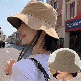 Berets Summer Foldable Bucket Hats Women Adjustable Outdoor Camping Hiking Fisherman Sunhat Wide Brim Sunscreen Casual Panama Caps