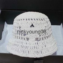 Wide Brim Hats Bucket Hats Women Designer Bucket Hat 4 Colours Summer Straw Hats Luxury Designer Fisher Sunhats Holiday Beanies Caps Strawhat Braid Caps Sunhat x0712