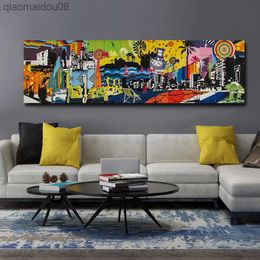 Abstract City Landscape Wall Art Canvas Prints Modern Pop Wall Graffiti Art Paintings Decorative Pictures For Living Room Decor L230704